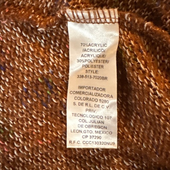 Roper Womens Cowl Neck Tunic Sweater XL Brown Embroidered Western‎ Boho Aztec - Picture 9 of 10